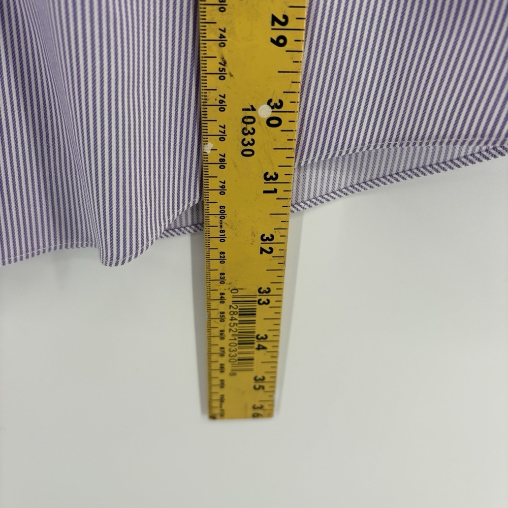 BROOKS BROTHERS 346 Men's 17-36 Purple French CuffLong Sleeve Button Up Non Iron - Picture 8 of 9